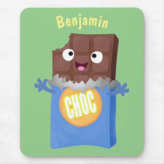 Cute lycklig chokladkandy pub tecknade figurer musmatta (Framsidan)