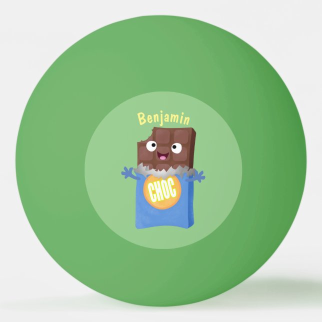 Cute lycklig chokladkandy pub tecknade figurer pingisboll (Framsidan)