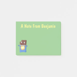 Cute lycklig chokladkandy pub tecknade figurer post-it block