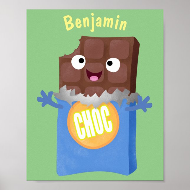 Cute lycklig chokladkandy pub tecknade figurer poster (Framsidan)
