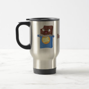 Cute lycklig chokladkandy pub tecknade figurer resemugg