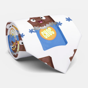 Cute lycklig chokladkandy pub tecknade figurer slips