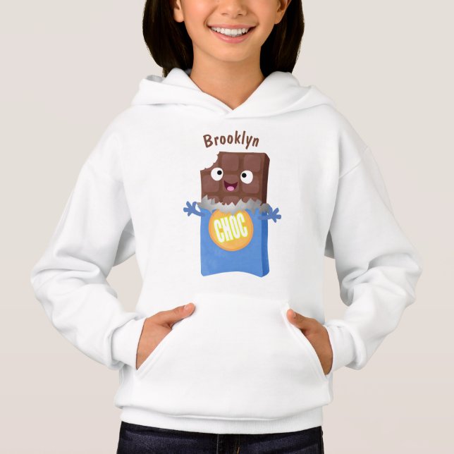 Cute lycklig chokladkandy pub tecknade figurer t shirt (Framsida)