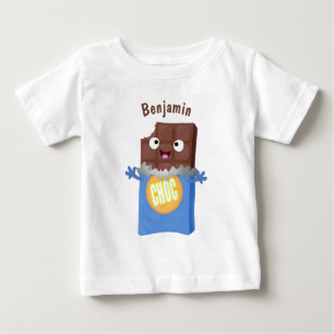 Cute lycklig chokladkandy pub tecknade figurer t shirt