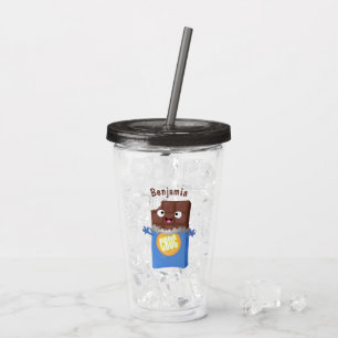 Cute lycklig chokladkandy pub tecknade figurer take away mugg