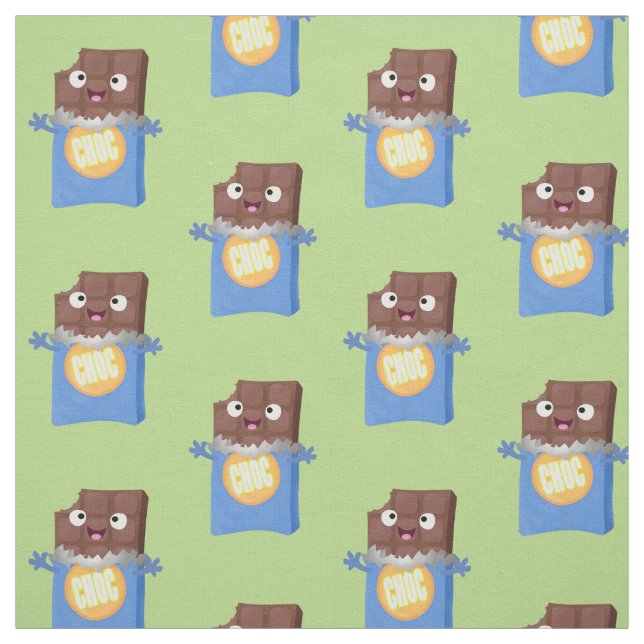 Cute lycklig chokladkandy pub tecknade figurer tyg (Provkarta)