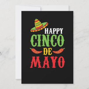 Cute Lycklig Cinco De Mayo Inbjudningar
