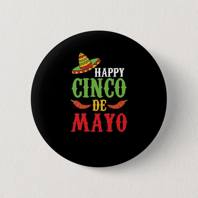 Cute Lycklig Cinco De Mayo Knapp (Framsida)