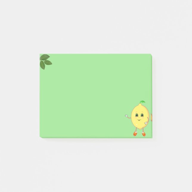 Cute lycklig citon på grönt post-it block (Framsida)