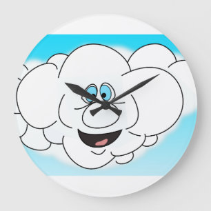 Cute Lycklig Cloud Stor Klocka