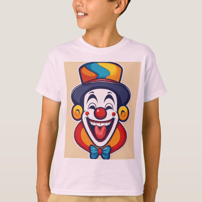 Cute Lycklig Clown Logotyp för barn T Shirt (Framsida)
