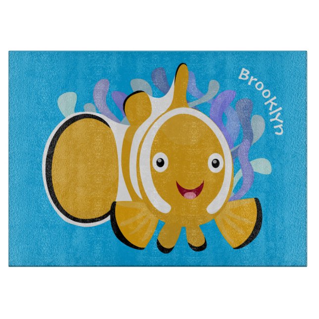 Cute lycklig clownfish anenome tecknad (Framsidan)