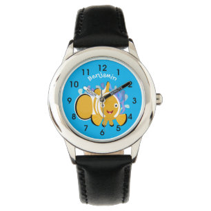 Cute lycklig clownfish anenome tecknad armbandsur