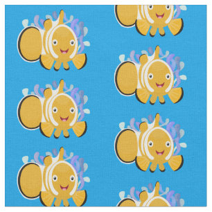 Cute lycklig clownfish anenome tecknad tyg