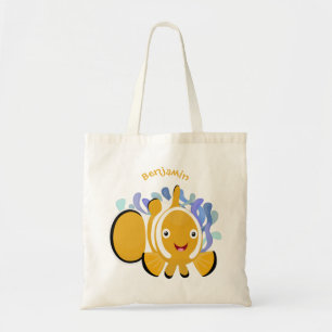 Cute lycklig clownfish anenome tecknad tygkasse