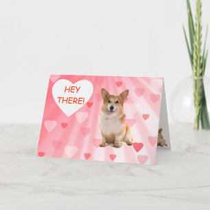 Cute Lycklig Corgi Valentindagen Helgkort