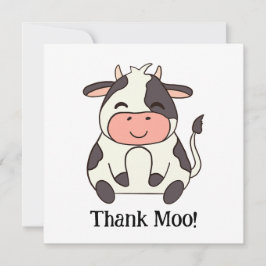 Cute Lycklig Cow Farm Animal Tack Moo! Kort