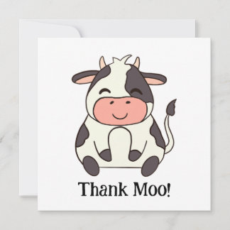 Cute Lycklig Cow Farm Animal Tack Moo! Kort
