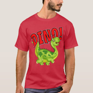 Cute Lycklig Dinosaur Grönt Dino T Shirt
