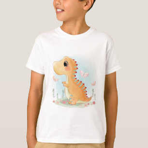 Cute Lycklig Dinosaur spelar T Shirt