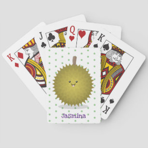 Cute lycklig durias tecknad illustration casinokort