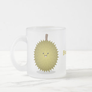 Cute lycklig durias tecknad illustration frostad glasmugg