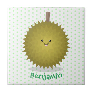 Cute lycklig durias tecknad illustration kakelplatta