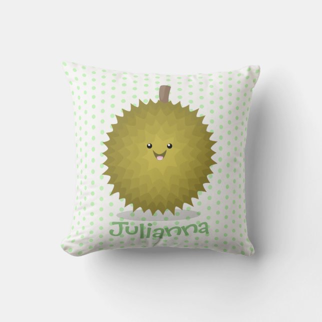 Cute lycklig durias tecknad illustration kudde (Framsida)