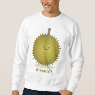Cute lycklig durias tecknad illustration lång ärmad tröja