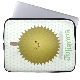 Cute lycklig durias tecknad illustration laptop fodral