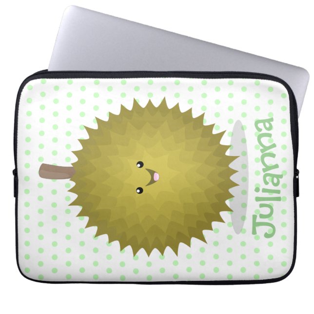 Cute lycklig durias tecknad illustration laptop fodral (Framsidan)