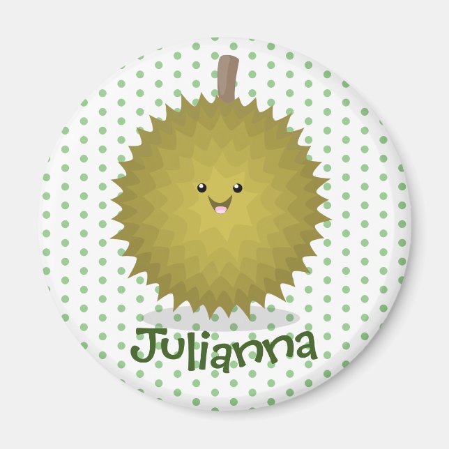 Cute lycklig durias tecknad illustration magnet (Framsidan)