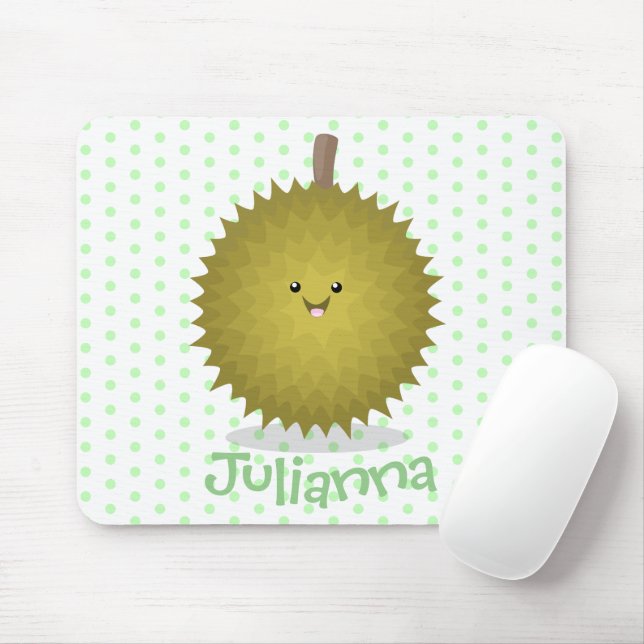 Cute lycklig durias tecknad illustration musmatta (Med mus)