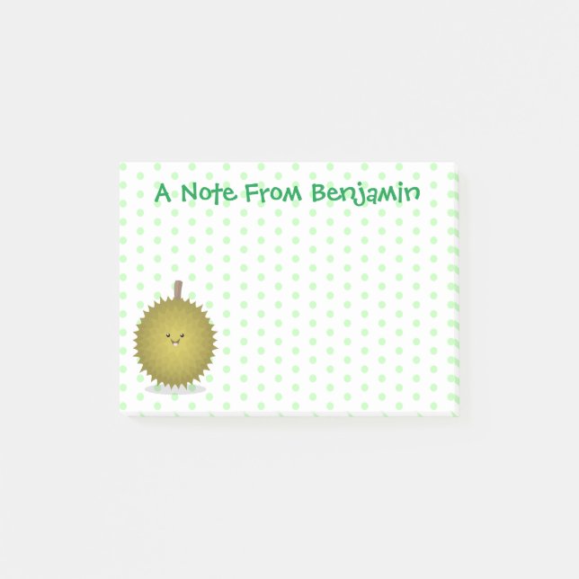 Cute lycklig durias tecknad illustration post-it block (Framsida)