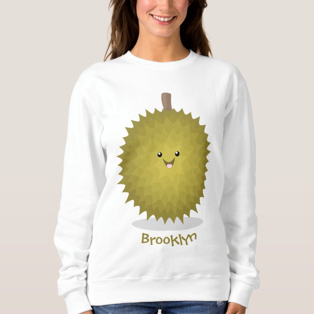 Cute lycklig durias tecknad illustration t shirt (Framsida)