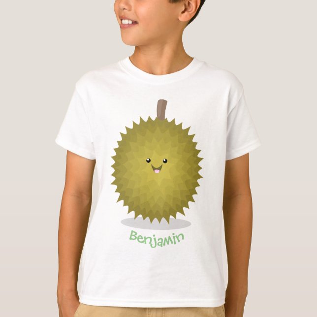 Cute lycklig durias tecknad illustration t shirt (Framsida)