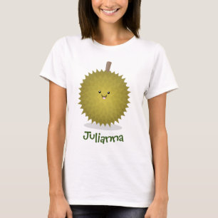 Cute lycklig durias tecknad illustration t shirt