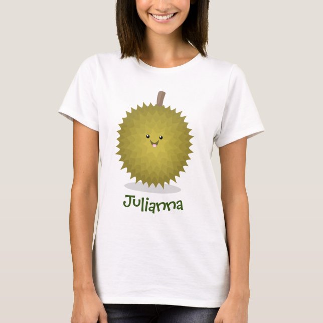 Cute lycklig durias tecknad illustration t shirt (Framsida)