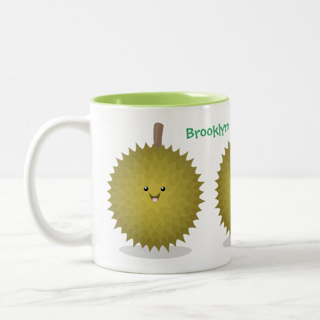 Cute lycklig durias tecknad illustration Två-Tonad mugg (Vänster)