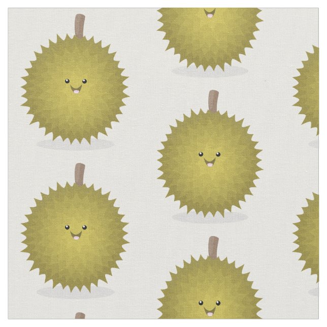 Cute lycklig durias tecknad illustration tyg (Närbild)