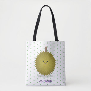 Cute lycklig durias tecknad illustration tygkasse