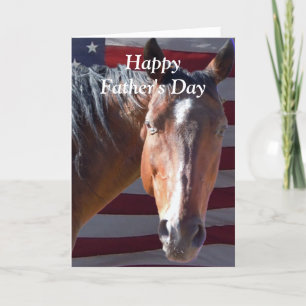 Cute Lycklig Fars dag Horse för Speciella Pappa Kort