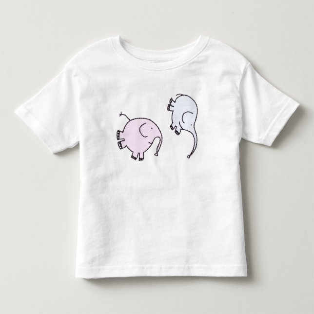 Cute Lycklig Flipping Elephants T-shirt (Framsida)