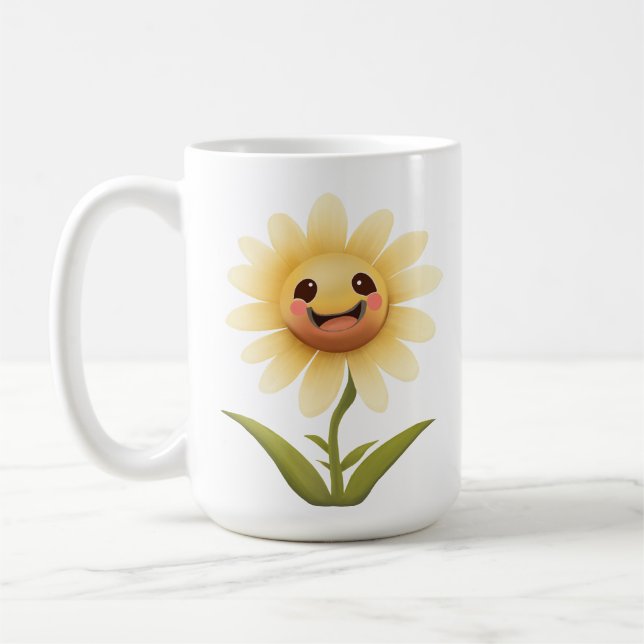 Cute Lycklig Flower Mugg (Vänster)
