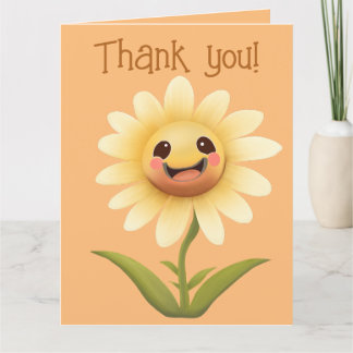 Cute Lycklig Flower Tack-kort Tack Kort