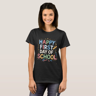 Cute Lycklig första skoldagen i Back to school T Shirt