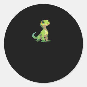 Cute Lycklig Friend Lizard Sticker3 Runt Klistermärke