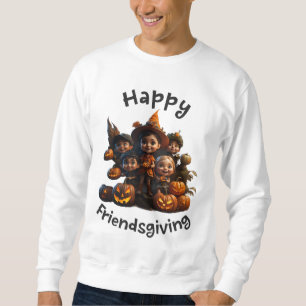 Cute Lycklig Friendsgiving Lång Ärmad Tröja