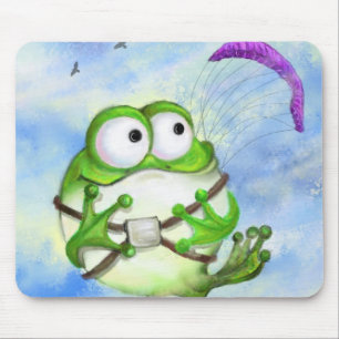 Cute Lycklig Funny Frog Paraglider - Tecknaden Tec Musmatta