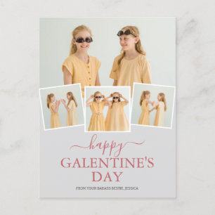 Cute Lycklig Galentines Day bestie Photo Collage Helg Vykort